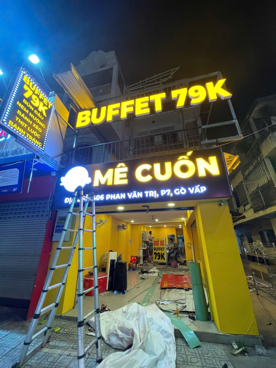 Thi công biển hiệu quảng cáo quán buffet