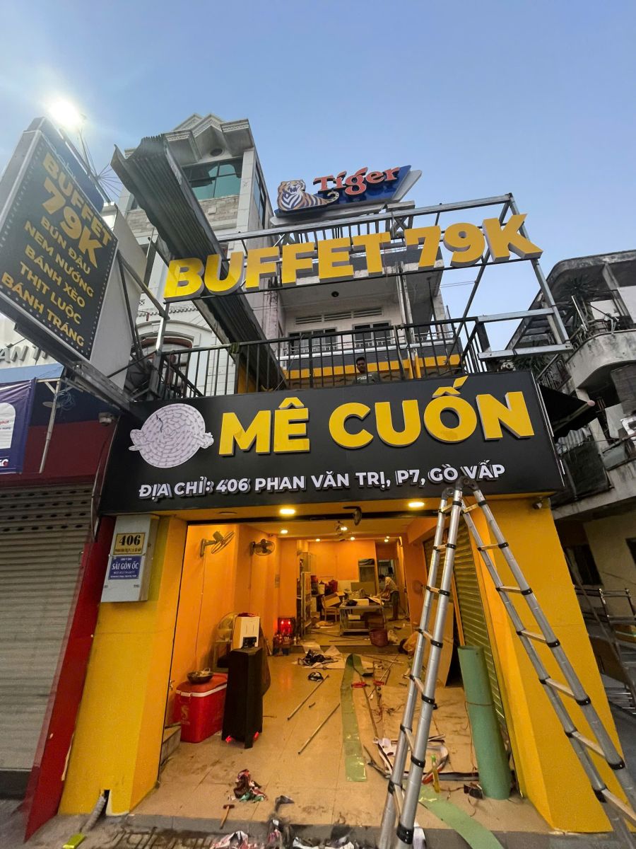 Thi công biển hiệu quảng cáo quán buffet 2